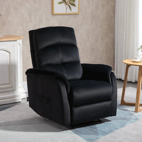 Rootz Relax Chair - Lounge Chair - TV Chair - Black - 85 cm x 95 cm x 104 cm