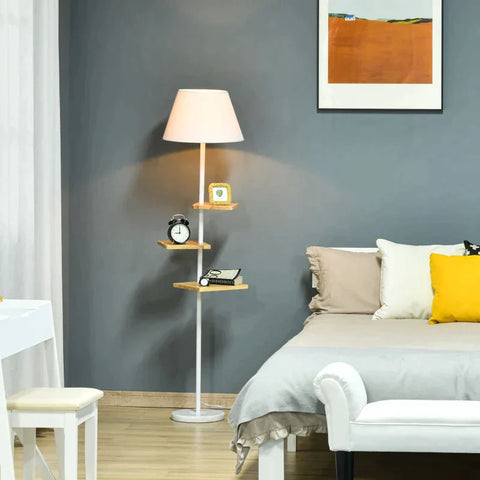 Rootz Floor Lamp - With Shelf - Living Room Floor Lamp - 38 cm x 38 cm x 155 cm