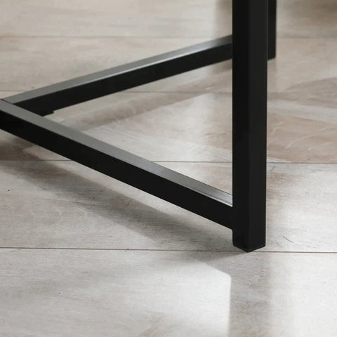 Rootz Couchtisch – Beistelltisch – Rund – Zementoptik – Metallrahmen – Schwarz – 80 x 80 x 45 cm