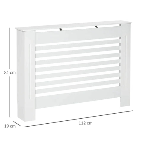 Rootz Radiator Cover - Heating Cover - Wood Radiator Cover - White - 112 x 19 x 81 cm