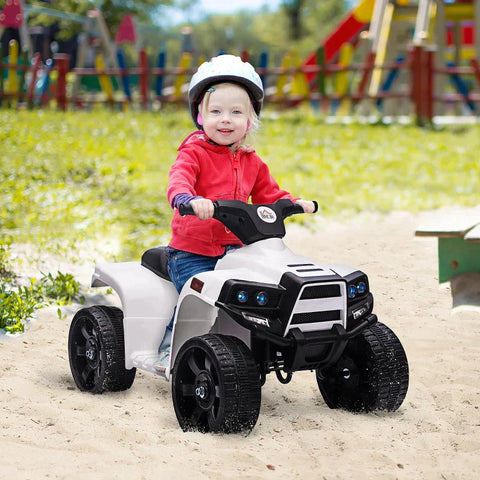 Rootz Mini Electric Quad - Children's Electric ATV Stroller - Electric Motorcycle With 2 Headlights - Electric Quad - Beach Car - Black/White - 65 x 40 x 43 cm