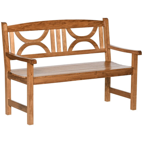 Rootz Garden Bench - Garden Bench For 2 People - Solid Wood - Natural - 123 x 61 x 89.5 cm