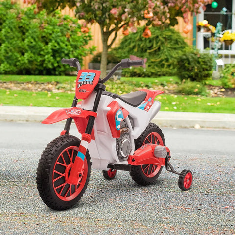 Rootz Kindermotorrad – Elektromotorrad – 45 Minuten Fahrzeit – mit Stützrädern – ab 3 Jahren – Rot + Weiß – 106,5 x 51,5 x 68 cm