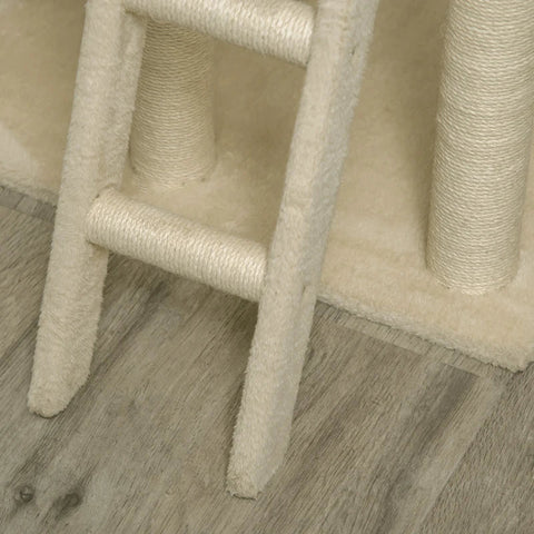 Rootz Krabpaal - Met Kattenhol - Kattenhuis - Kattenkooi - Kattenmeubel - Kaki/Beige/Koffie - 69L x 40B x 131H cm