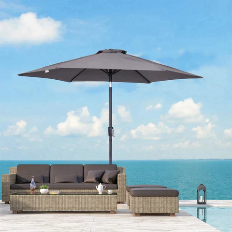 Rootz Parasol - Sun umbrella - Patio Umbrella - Parasol umbrella - Metal/Polyester - Grey