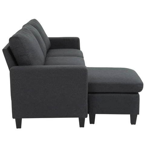 Rootz Sofa - Corner Sofa - Fabric Sofa - Corner Couch Set - L-Shape Sofa - Dark Gray - 197 x 139 x 91 cm