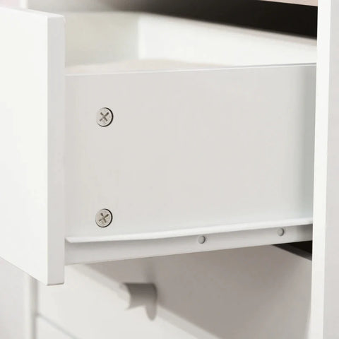 Rootz Children's Cabinet - Children's Chest Of Drawers With 5 Drawers - Children's Cabinet With Anti-tipping Device - White - 55 x 36 x 108 cm