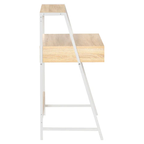 Rootz Desk -  Desk With Drawer And Shelf - Large Storage Space - E1 Chipboard - Metal Frame - Natural - 80 x 50 x 100 cm