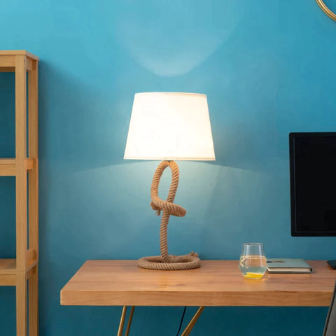 Rootz Nachttischlampe – Tischlampe – Wohnzimmer – Schlafzimmer – Arbeitszimmerlampe – Beige + Braun – 21 cm x 18 cm x 46 cm