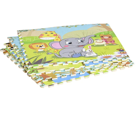 Rootz Mat – Puzzlematte für Babys – Kinderspielmatte – Seitenmatte – faltbar – EVA-Schaum – Tiermuster – mehrfarbig – 61,5 x 61,5 cm