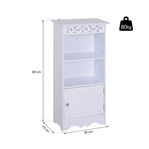 Rootz Cabinet - Bathroom Cabinet - Kitchen Cabinet - Storage Cabinet - White - 40 x 23 x 80 cm