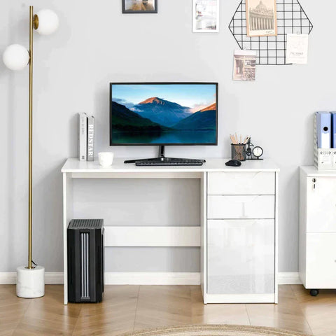 Rootz Desk - Computerbureau met 2 Laden - Modern Schrijfwerkstation - Thuis - Kantoor - Studie - Wit - 120 cm x 60 cm x 76 cm