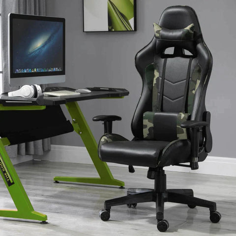 Rootz Gaming Chair - Massage Chair - Office Chair - Ergonomic Faux Leather - Foam - Black