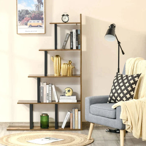 Rootz Bookshelf - Standing Shelf - Living Room Shelf - Toy Shelf - Wood - Brown/Black