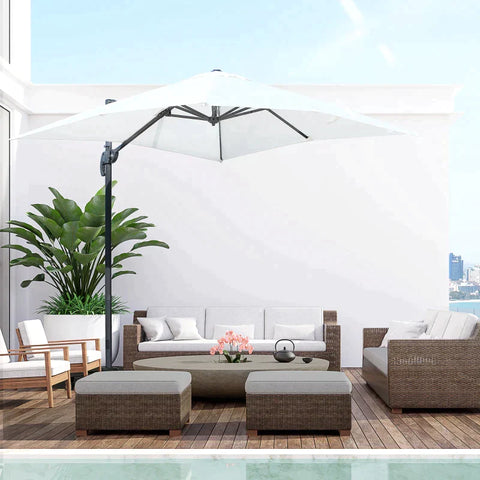 Rootz Parasol - Square Umbrella Parasol - Garden Umbrella - Parasol Umbrella - 245 x 245 cm