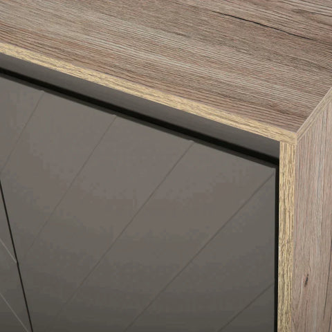 Rootz Cabinet - Washbasin Cabinet - Bathroom Cabinet - Bathroom Furniture - 2 Doors Cabinet - Gray/Oak - 60 x 30 x 59.8 cm