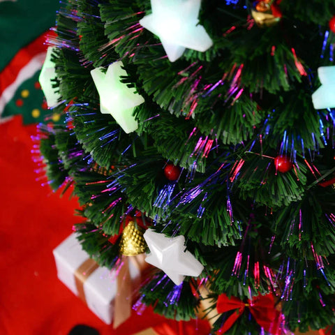 Rootz Christmas Tree - Artificial Christmas Tree with LED Lights - Christmas Decorations - Plastic - Green - Ø45 x 90H cm