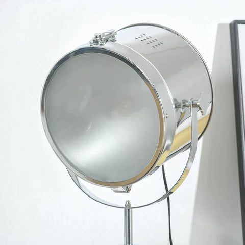 Rootz Stehlampe – Industriedesign – Stativ-Fußschalter – Kiefernholz – Natur + Weiß – 63 L x 63 B x 140 H cm