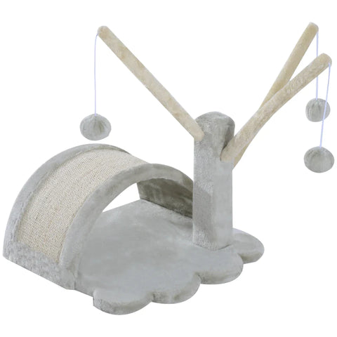 Rootz Scratching Post - Cat Tree - Cat Climbing Tree - Climbing Tree - Cat Tree Scratching House - With Cat Cave - Light Grey - L38 x W38 x H40 cm