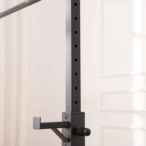 Rootz Halterstandaards - Set van 2 - Kan tot 150 kg dragen - In hoogte verstelbaar - Staal - Wit + Zwart - 52 x 48 x 160 cm