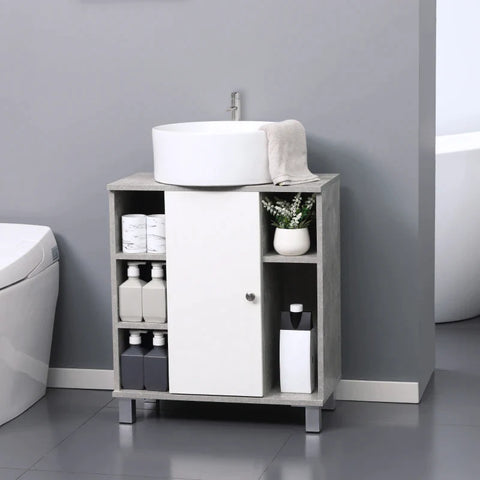 Rootz Vanity Cabinet - Vanity Unit - Gray + White - 60cm x 30cm x 68cm