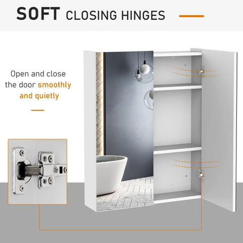 Rootz Mirror Cabinet - White - Engineered Wood, Glass - 5.9cm x 23.62cm x 29.52cm