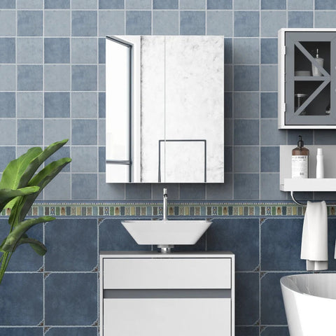 Rootz Mirror Cabinet - White - Engineered Wood, Glass - 5.9cm x 23.62cm x 29.52cm