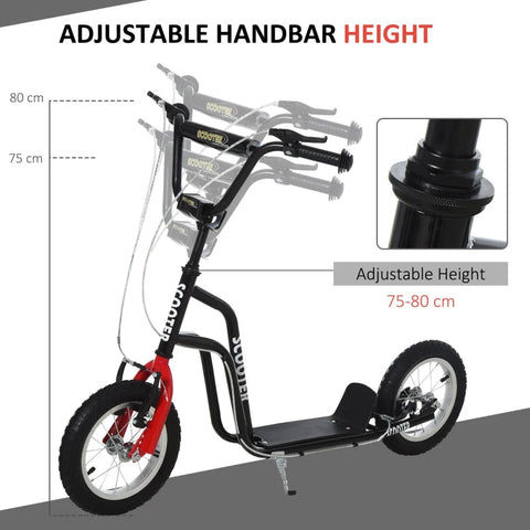 Rootz Scooter für Kinder – Schwarz – Stahl, Aluminium, Gummi – 47,24 cm x 22,83 cm x 31,49 cm