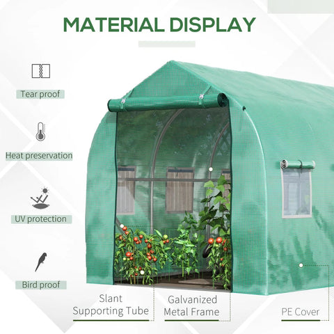 Rootz Foil Greenhouse - Green - Iron, Pe - 177.16 cm x 118.11 cm x 78.74 cm