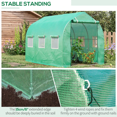 Rootz Foil Greenhouse - Green - Iron, Pe - 177.16 cm x 118.11 cm x 78.74 cm