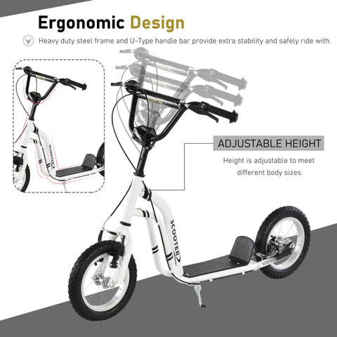 Rootz Scooter Kids - White - Steel, Aluminium, Rubber - 47.24 cm x 22.83 cm x 33.46 cm