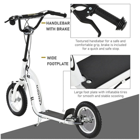 Rootz Scooter Kids - White - Steel, Aluminium, Rubber - 47.24 cm x 22.83 cm x 33.46 cm