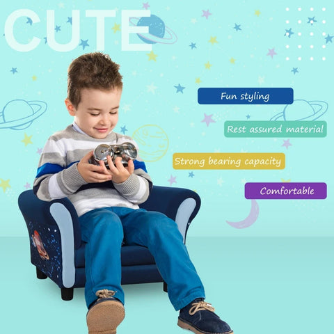 Rootz Kindersofa – Blau – Polyester, Holz, Schaumstoff – 23,42 cm x 16,92 cm x 18,3 cm