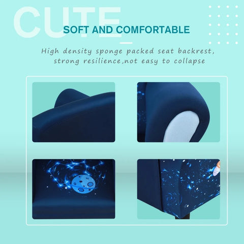 Rootz Kindersofa – Blau – Polyester, Holz, Schaumstoff – 23,42 cm x 16,92 cm x 18,3 cm