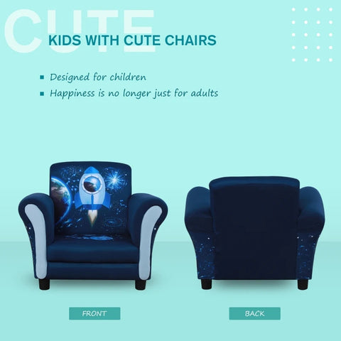 Rootz Kindersofa – Blau – Polyester, Holz, Schaumstoff – 23,42 cm x 16,92 cm x 18,3 cm