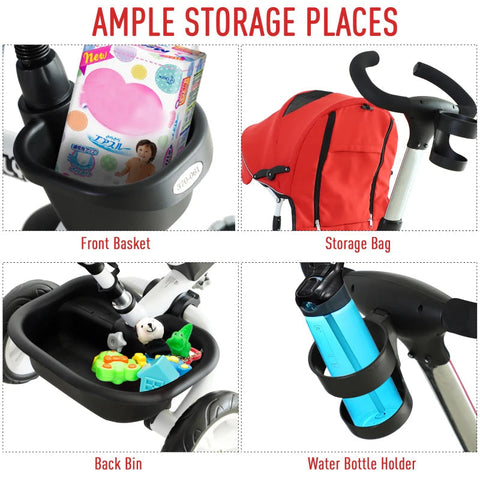 Rootz 4-in-1-Kinderdreirad – Rot – Legierung, Metall, Kunststoff – 46,45 cm x 20,86 cm x 41,33 cm