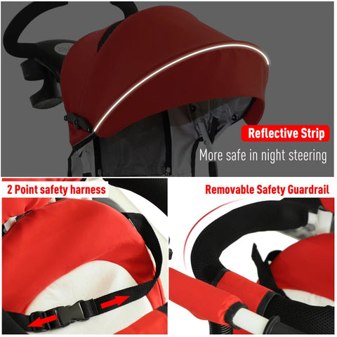 Rootz 4-in-1-Kinderdreirad – Rot – Legierung, Metall, Kunststoff – 46,45 cm x 20,86 cm x 41,33 cm