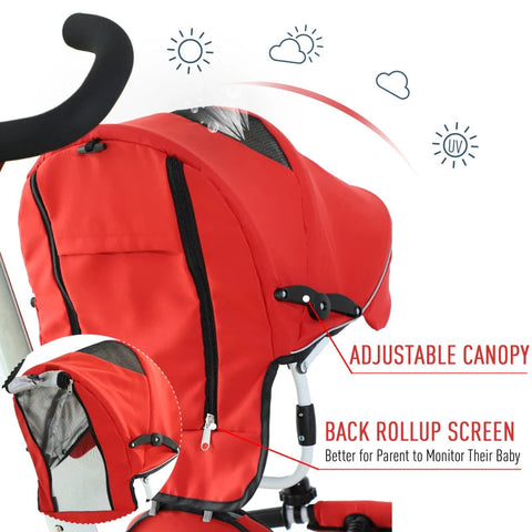 Rootz 4-in-1-Kinderdreirad – Rot – Legierung, Metall, Kunststoff – 46,45 cm x 20,86 cm x 41,33 cm