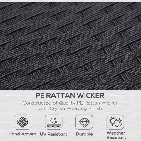 Rootz Garden Furniture - Black, Gray - Metal, Polyester, Glass - 22.83 cm x 25.98 cm x 29.52 cm