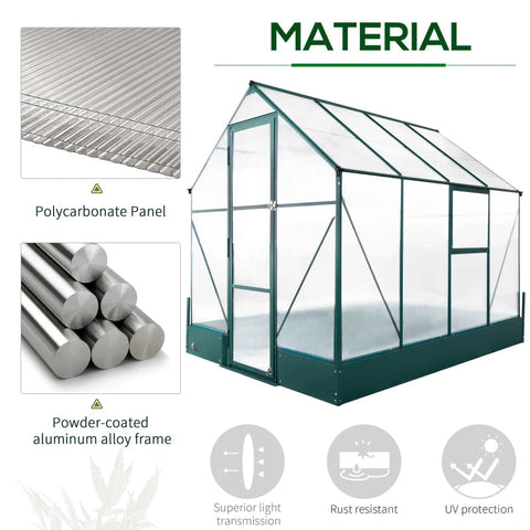Rootz Greenhouse For - Transparant, Groen - Pc, Aluminium - 98,42 cm x 74,8 cm x 86,22 cm
