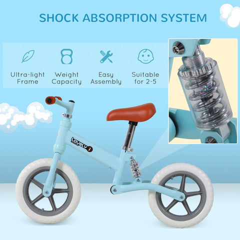 Rootz Children's Balance Bike - Blue - Pp, Metal, Eva - 33.46 cm x 14.17 cm x 21.25 cm