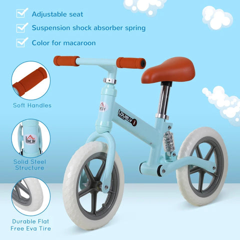 Rootz Children's Balance Bike - Blue - Pp, Metal, Eva - 33.46 cm x 14.17 cm x 21.25 cm