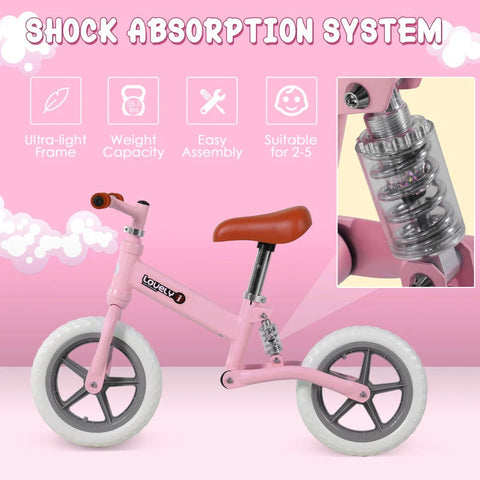 Rootz Children's balance bike - Pink - Pp, Metal, Eva - 33.46 cm x 14.17 cm x 21.25 cm