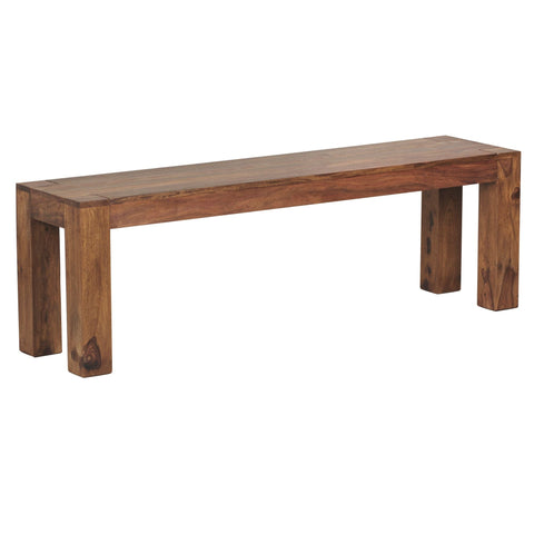 Rootz Dining Room Bench - Solid Wood Sheesham - Natural Country House Style - Kitchen Bench - 140x45x35cm