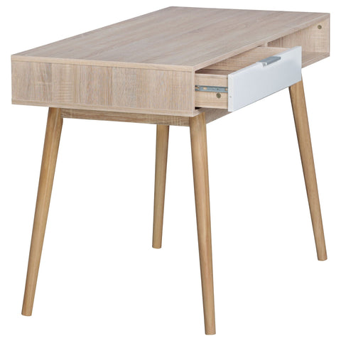Rootz Schreibtisch – Moderner Design-Computertisch mit Schublade – Sonoma White Büroschreibtisch mit Schubladen – 120 cm 