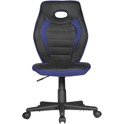 Rootz Children's Desk Chair - Black & Blue - For Ages 6+ with Backrest - Ergonomic Swivel Chair - Height Adjustable Youth Office Chair - Armless Children's Desk Chair