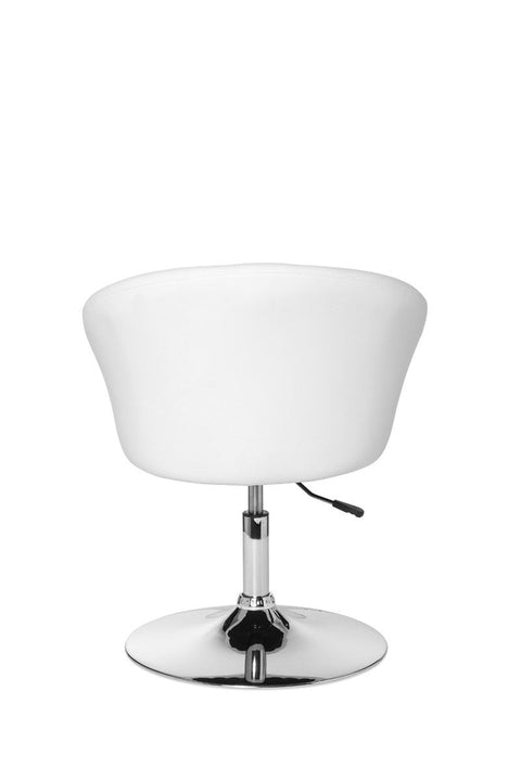 Rootz Lounge-Sessel – Weißes Kunstleder – Drehbar – Modernes Design – Esszimmerstuhl – Clubsessel