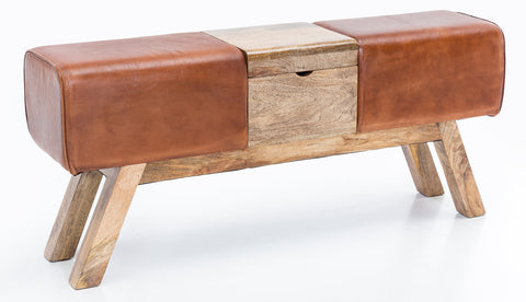 Rootz Storage Box Bench - Design Brown - Chest of Drawers - Wardrobe Bench Stool - 120 x 29 x 53 cm
