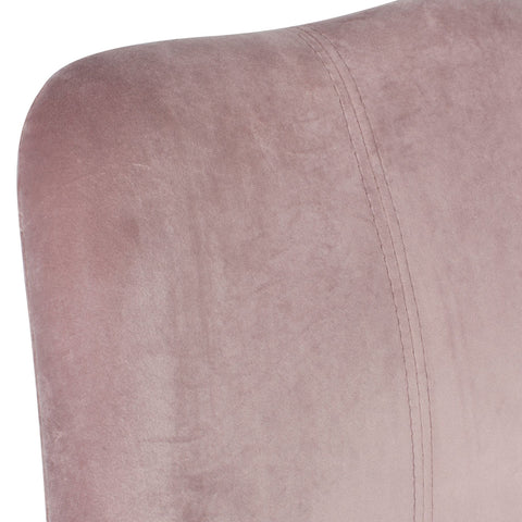 Rootz Bar Stools - Pink Velvet - Solid Wood - Scandinavian Design (2 Pieces) - Set of 2 - Counter Stools with Backrest - Seat Height 77cm