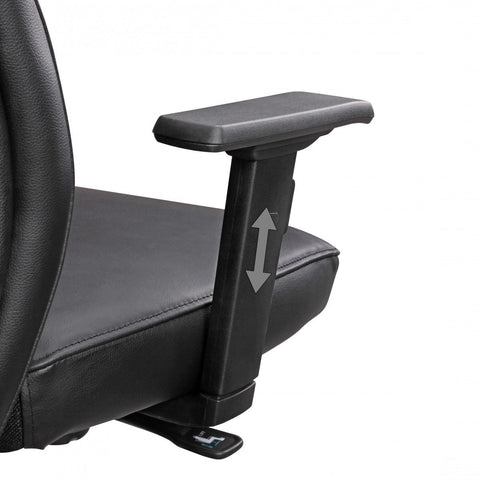 Rootz Genuine Leather Office Chair - Black Ergonomic with Headrest - Executive Design - Tilt Function - Swivel Chair with Armrests - X-XL 120kg
